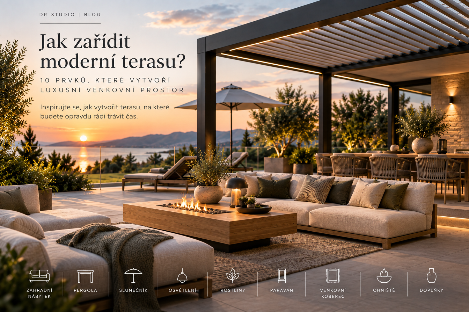Jak zařídit moderní terasu: 10 prvků pro pohodlí a elegantní celek